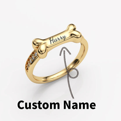 Dog Bone Ring - S925 - Personalized