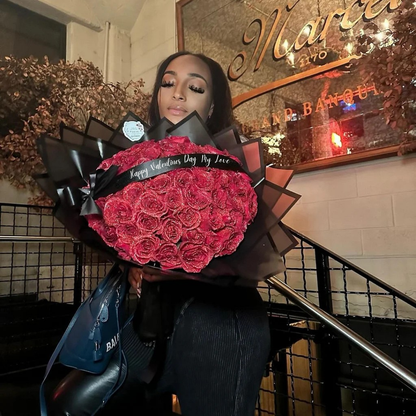 Red Glitter Rose Bouquet