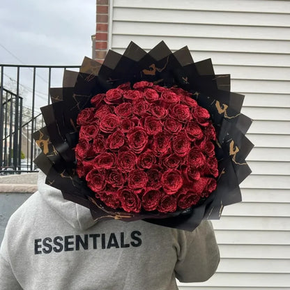 Red Glitter Rose Bouquet