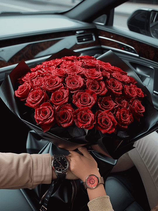 Red Glitter Rose Bouquet